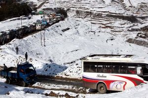 Snowfall halts transportation