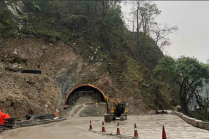 Landslide occurs at tunnel portal of Siddhababa tunnel route